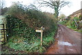 Footpath off the track to Roadwater Farm