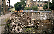 SE0623 : Canal blockage, Rochdale Canal, Sowerby Bridge by Dr Neil Clifton
