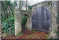 Footpath goes through the arch, Croydon Gardens