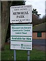 Signs in Stourport Community Centre Car Park