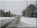 Looking south-east down a snowy Bedhampton Way