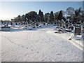 Overleigh new cemetery in the snow