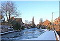 The frozen Staffs & Worcs Canal north of York Street Lock