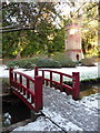 Bournemouth Gardens: red bridge and water tower