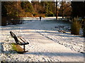 Bournemouth Gardens: a jogger in the snow