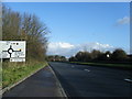 A4229 approaching A48 roundabout at Pyle.