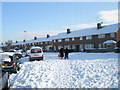 Trudging through the snow in Grateley Crescent