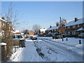 Mid section of a snowy Grateley Crescent