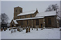 Sproughton church in the snow