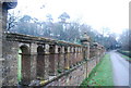 The front wall of the grounds of Halsway Manor