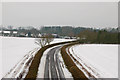 Lane to Hunningham Hill in the snow