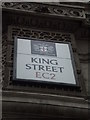 Street sign, King Street EC2