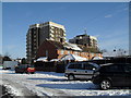 Looking from Hipley Road towards Chichester House and Langstone House