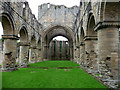 Buildwas Abbey, nave looking east