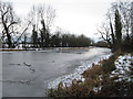 SJ2515 : Frozen Montgomery Canal looking South by John Firth