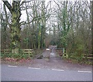 SP3568 : Private entrance into South Cubbington wood by David P Howard