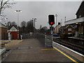 Stop light at the end of the westwards platform at Angmering Station