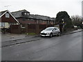 Approaching a bus shelter on the B2140