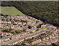 Aerial view of Rayleigh Road and West Wood, Thundersley