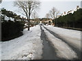 Looking northwards up a snowy Merthyr Avenue