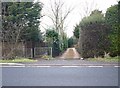 Footpath entrance to Dovehouse estate from A429