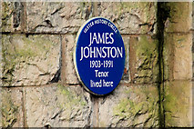 J3873 : James Johnston plaque, Belfast by Albert Bridge