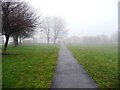 Path leading to disused gateposts on Park Lodge Lane