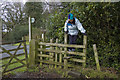 Tricky double stile on footpath Barnacre