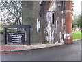 Part of the entrance gate to Ruthin Castle Hotel