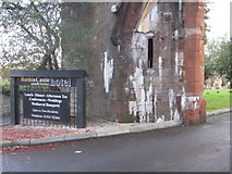 SJ1258 : Part of the entrance gate to Ruthin Castle Hotel by John S Turner