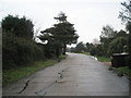 Mid section of a wet and windy Pigeonhouse Lane