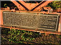 Plaque on crane in Bute East Dock, Cardiff