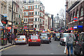 Looking east along Cranbourn Street, WC2