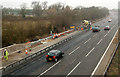 M5 roadworks near Junction 12 during a snow flurry