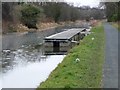 Mooring pontoon, south-west of the Union Canal aqueduct at Slateford