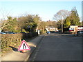 Temporary road sign in Weydown Road