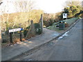 Road and path junction in Sun Brow