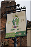 SJ6808 : Church Wicketts, Malinslee, pub sign by Mike White