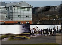 SK3586 : Realistic mural; Sheffield Hallam University by Peter Barr