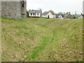 Coity Castle ramparts and moat