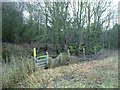 Gate and footpath sign, near A5, Shawell