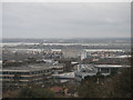 Looking from Portsdown Hill past The Marriott towards Portchester Castle