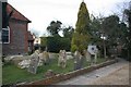 Headstones by the path