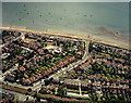 Aerial view of Southend seafront: Westcliff paddling pool and Crowstone Avenue