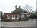 Walking the dog past The Crossways Inn