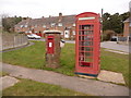 Bovington: postbox № BH20 209 and phone, Cologne Road