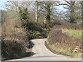 Minor road on the edge of the Taw floodplain