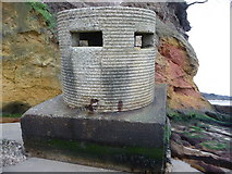 SZ0382 : Studland Beach : Fallen Pillbox at Redend Point by Lewis Clarke