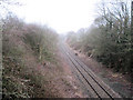 View towards Shrewsbury from railway bridge