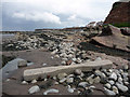 Railway sleeper on West Street Beach, Watchet